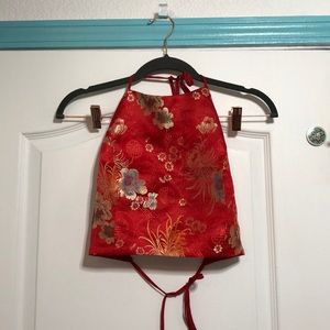 Asian print halter top
